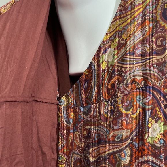 Anthropologie Love Sam Moroccan Paisley Wrap Dress V Neck Long Sleeve Size Small - Picture 11 of 15